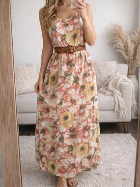 NEW Floral Sleeveless Stretch Dress Casual Summer Soft Lightweight Zenana